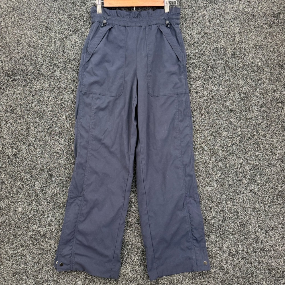 Athleta Womens Navy Blue Ripstop Cargo Pants Elastic Waist Toggles Size S